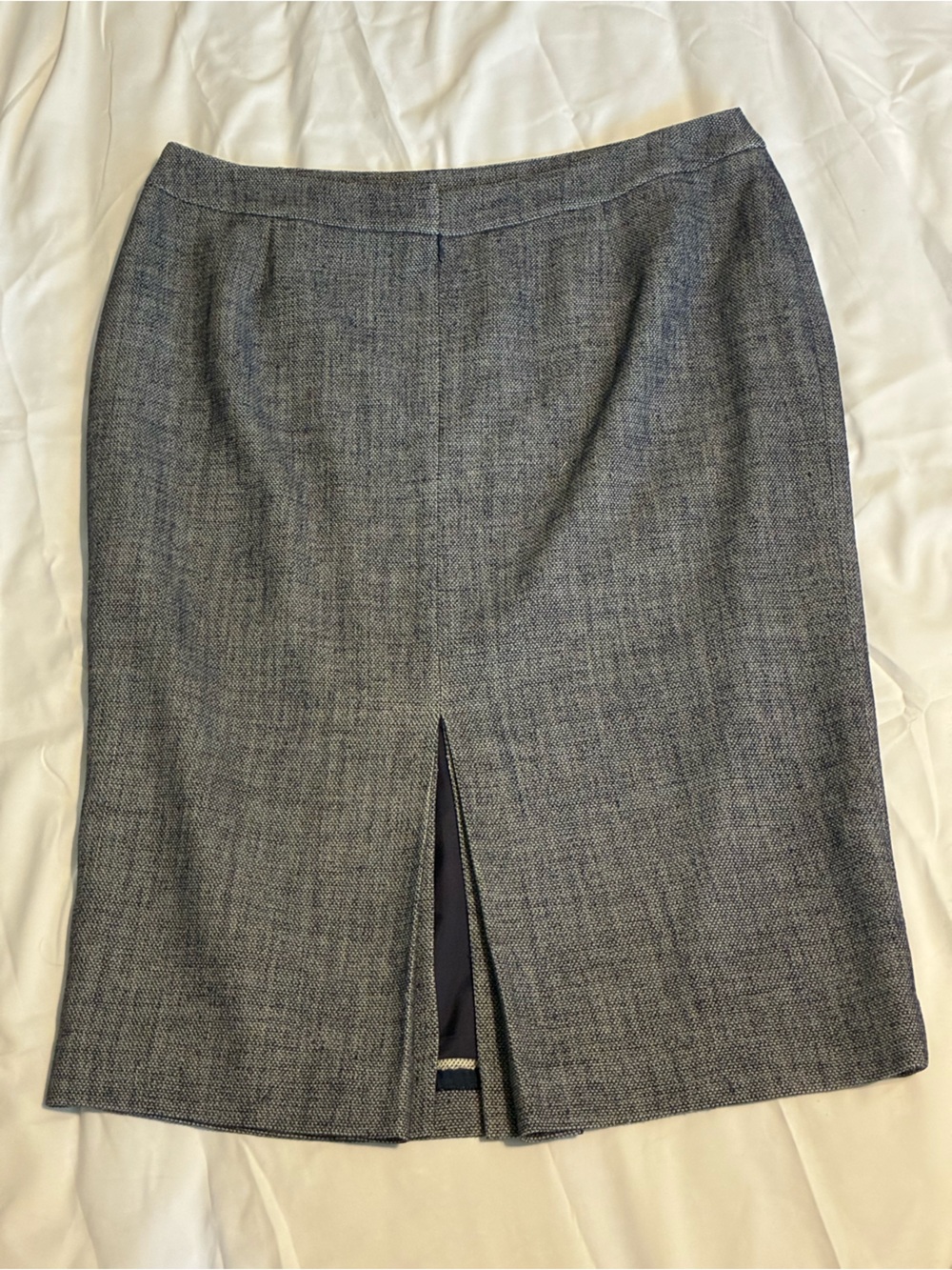 Vintage Doncaster Gray Tweed Pencil Skirt with back vent